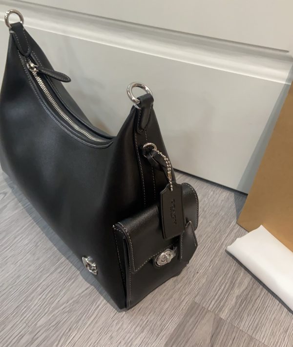 Pocket Glazed Juliet Bag Black CAM20 - Image 2