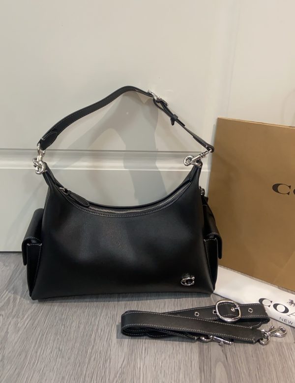 Pocket Glazed Juliet Bag Black CAM20 - Image 4