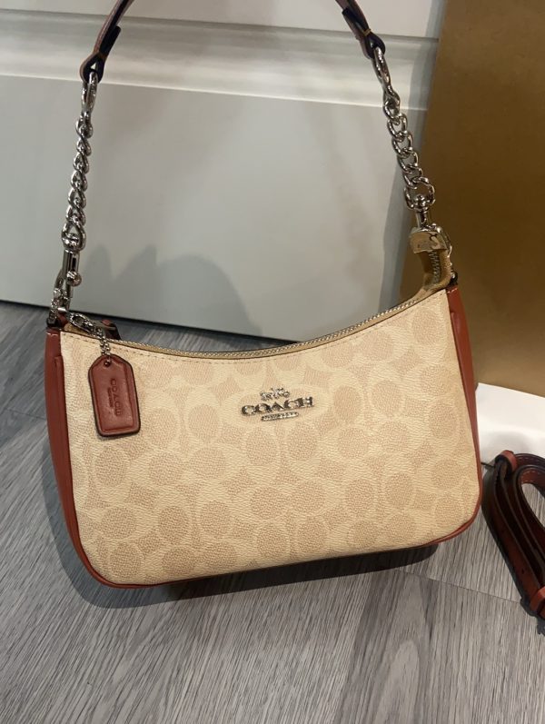 Teri Shoulder Bag Signature Canvas Light Brown CV933 - Image 2