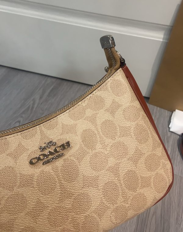 Teri Shoulder Bag Signature Canvas Light Brown CV933 - Image 5
