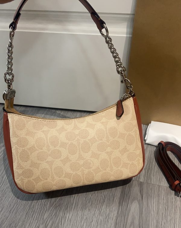 Teri Shoulder Bag Signature Canvas Light Brown CV933 - Image 6