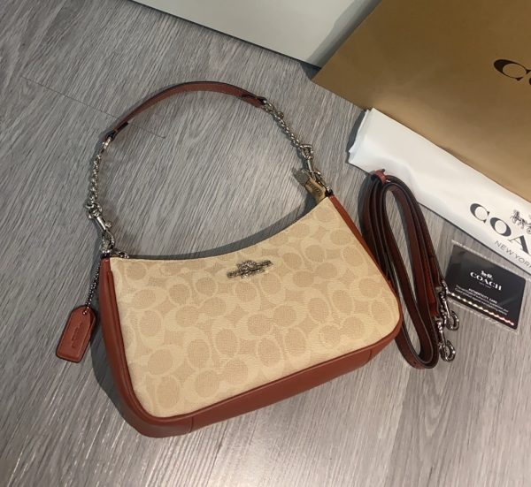 Teri Shoulder Bag Signature Canvas Light Brown CV933