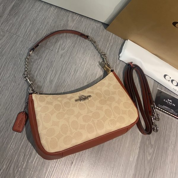 Teri Shoulder Bag Signature Canvas Light Brown CV933