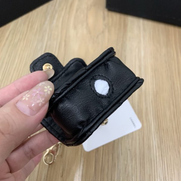 Lambskin Round Coin Purse and Case Gold/Black - Image 23
