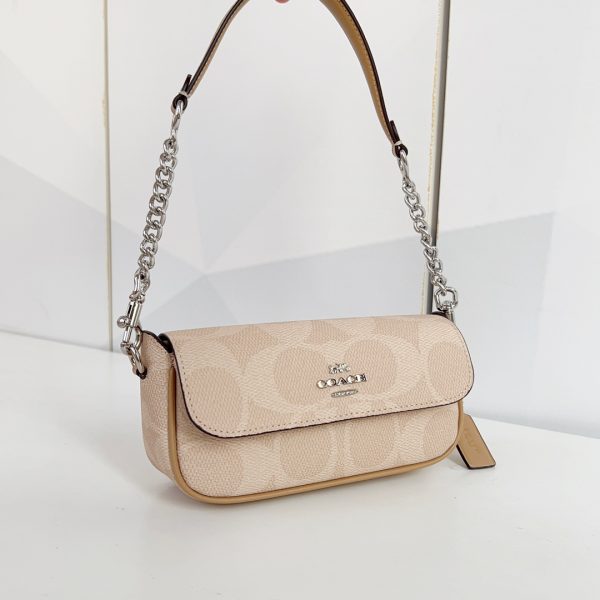 Hailey Flap Bag In Signature Canvas Camel CAN72