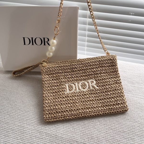 VIP GWP Converted Straw Raffia Woven Pouch Bag With Chain - Image 3
