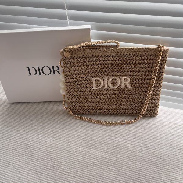 VIP GWP Converted Straw Raffia Woven Pouch Bag With Chain - Image 4