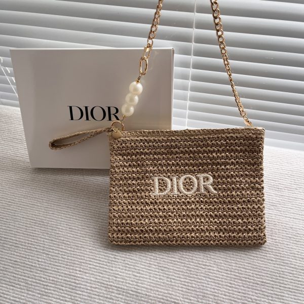 VIP GWP Converted Straw Raffia Woven Pouch Bag With Chain - Image 5