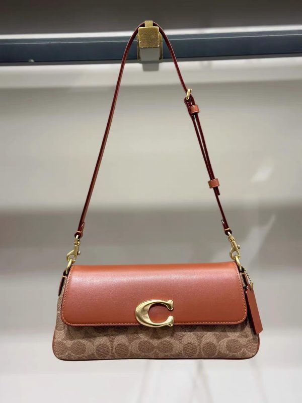 Shoulder Bag In Signature Canvas Tan Caramel CBA83 - Image 6