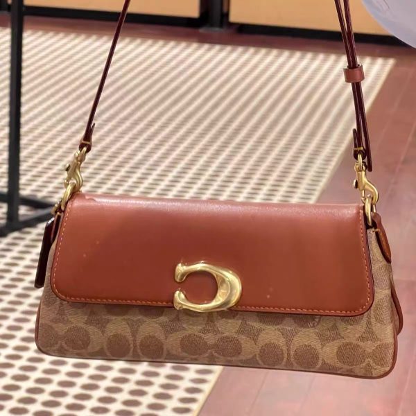 Shoulder Bag In Signature Canvas Tan Caramel CBA83 - Image 2