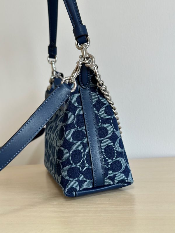 Juliet Shoulder Bag In Signature Denim Deep Blue CAM27 - Image 7