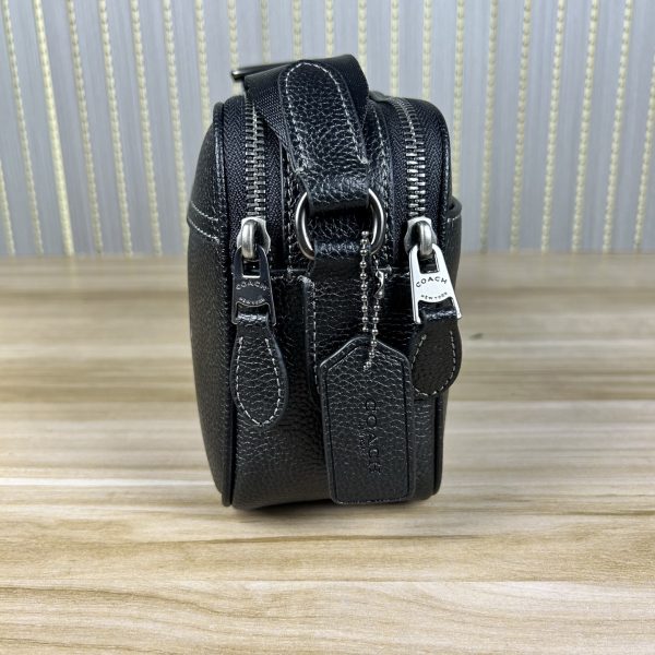 Shoulder Bag Leather Black CAJ64 - Image 3