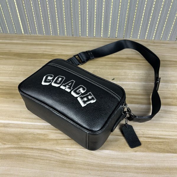 Shoulder Bag Leather Black CAJ64 - Image 4