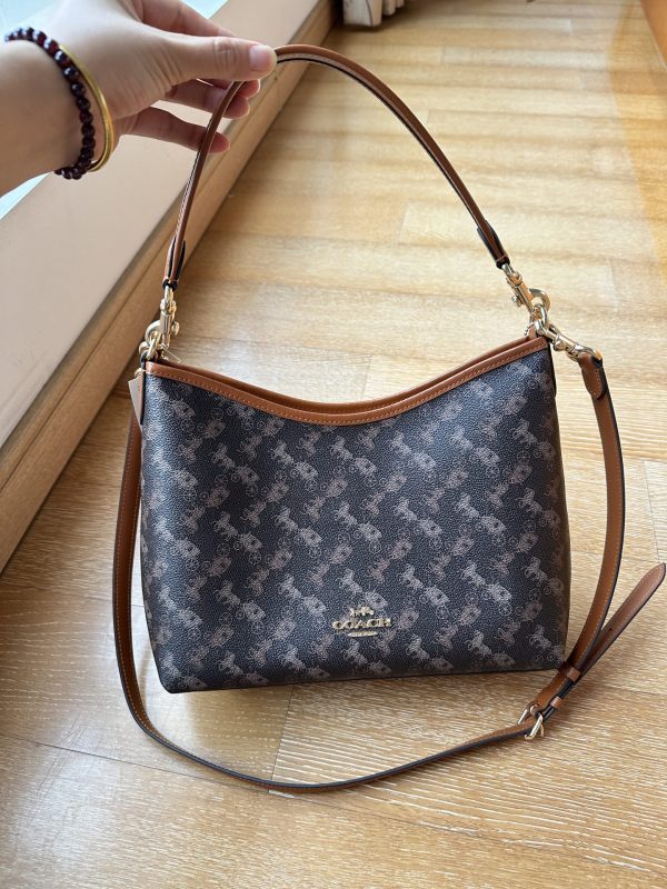 Shoulder Bag Laurela Horse Carriage Print Brown CBL85 - Image 6