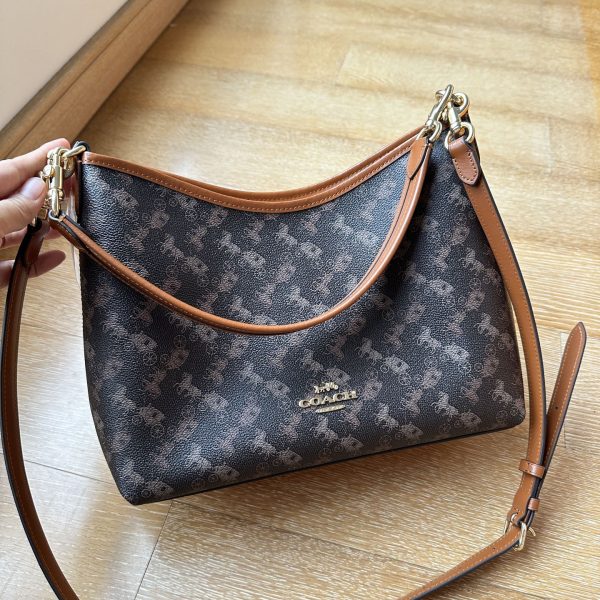 Shoulder Bag Laurela Horse Carriage Print Brown CBL85