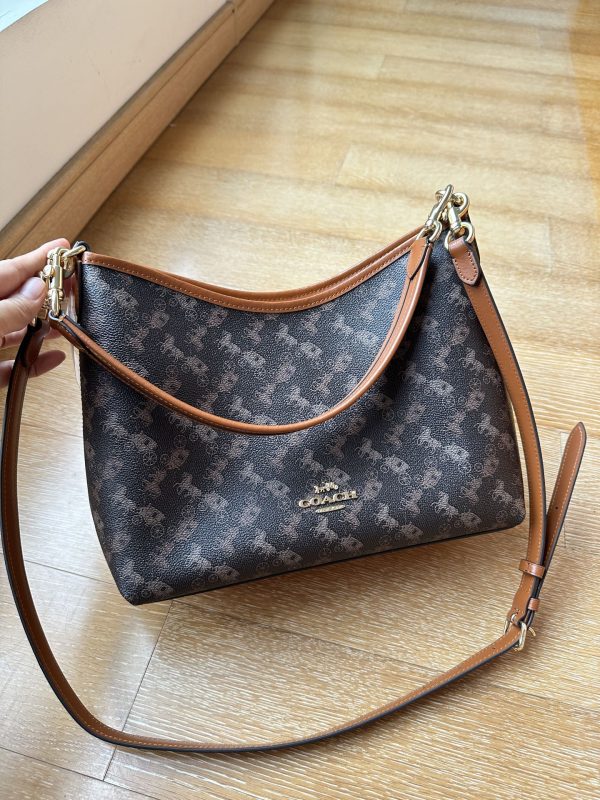 Shoulder Bag Laurela Horse Carriage Print Brown CBL85