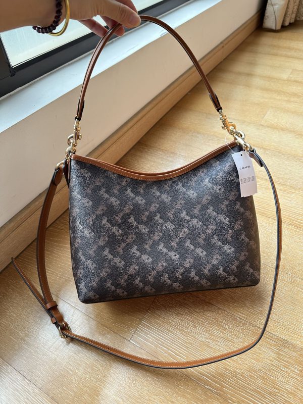 Shoulder Bag Laurela Horse Carriage Print Brown CBL85 - Image 8