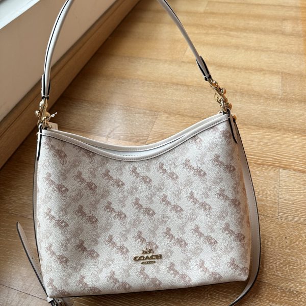 Shoulder Bag Laurela Horse Carriage Print White CBL85