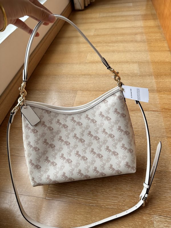 Shoulder Bag Laurela Horse Carriage Print White CBL85 - Image 13