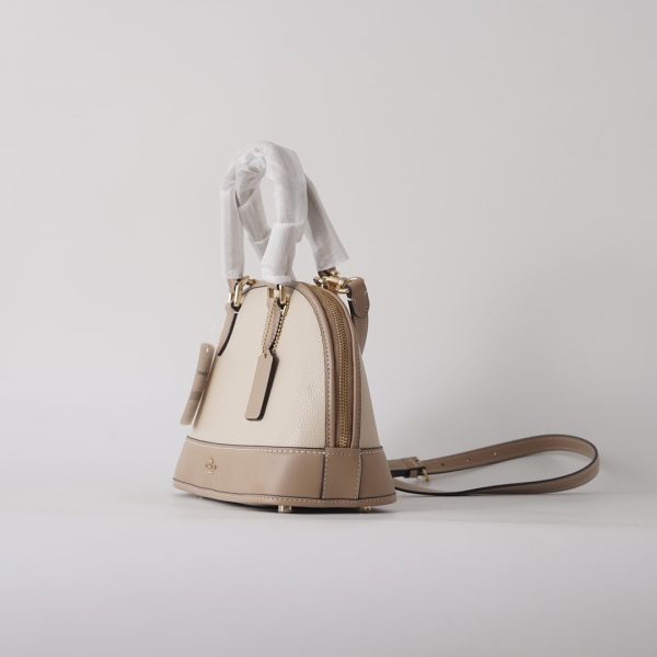 Sabrina Satchel Bag Color Block Shoulder Bag Ivory CAM56 - Image 7