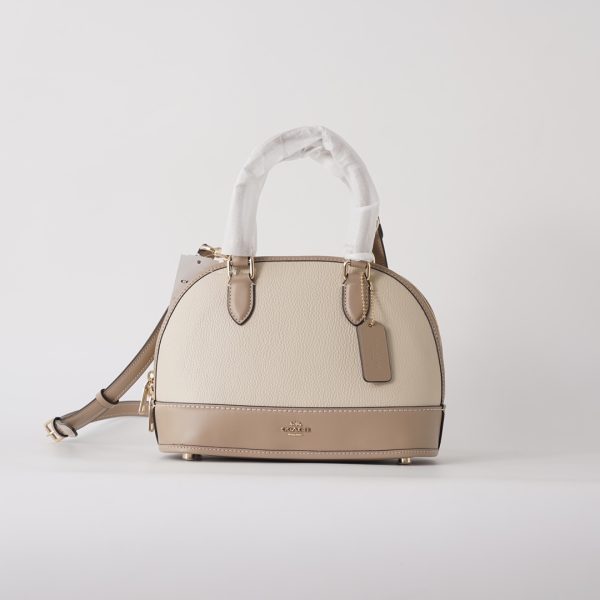 Sabrina Satchel Bag Color Block Shoulder Bag Ivory CAM56