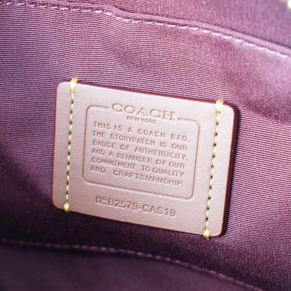 Sabrina Top Handle Satchel Bag Signature Canvas Crossbody Brown CAS19 - Image 9