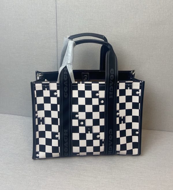 Smith Tote Bag Coated Canvas Leather Black CR101 - Image 3