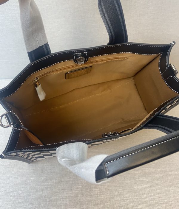 Smith Tote Bag Coated Canvas Leather Black CR101 - Image 9