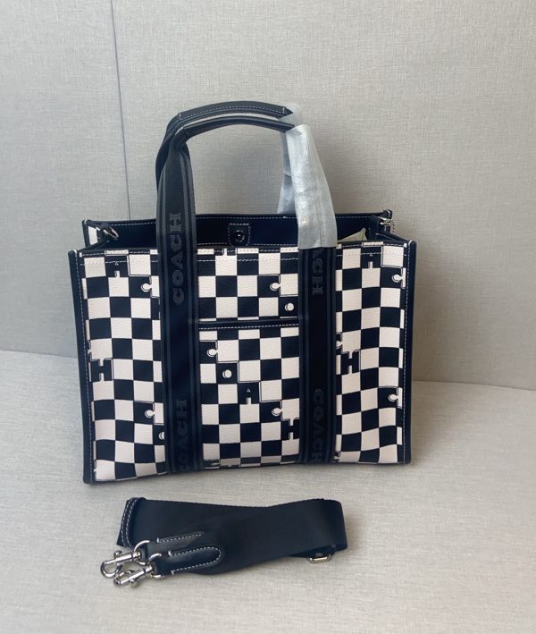 Smith Tote Bag Coated Canvas Leather Black CR101 - Image 2