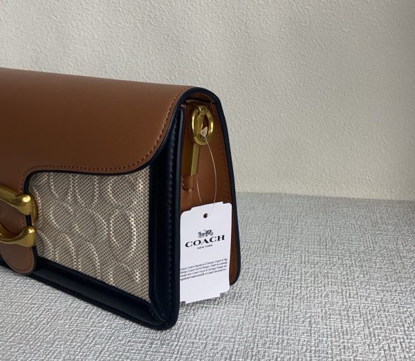 Tabby Canvas Leather Shoulder Bag Brown 89148 - Image 2