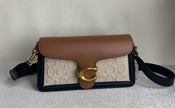 Tabby Canvas Leather Shoulder Bag Brown 89148 - Image 4