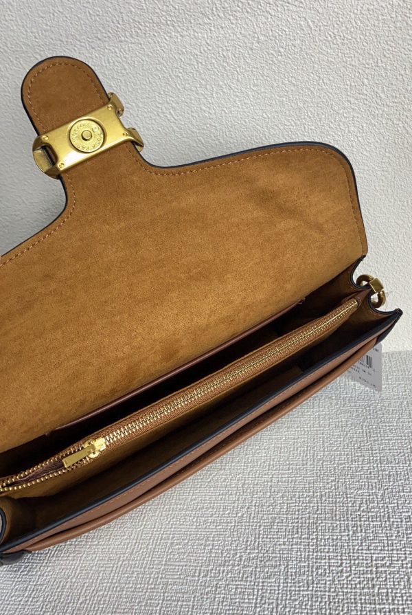 Tabby Canvas Leather Shoulder Bag Brown 89148 - Image 5