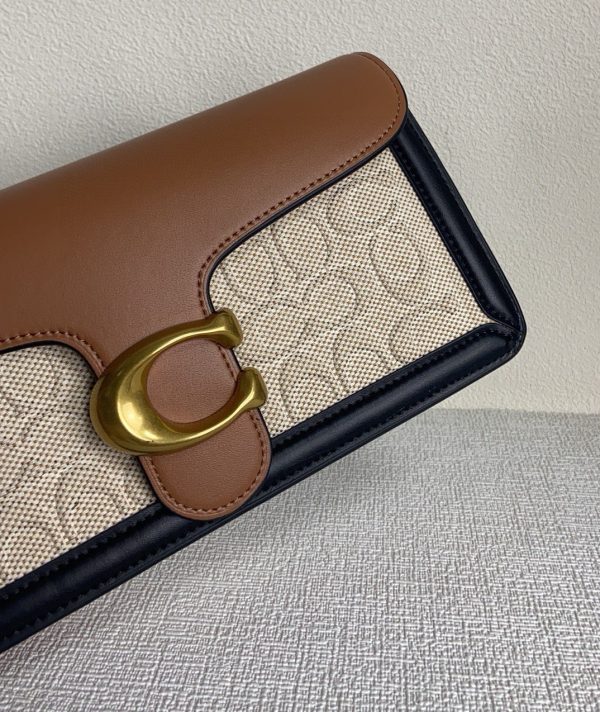 Tabby Canvas Leather Shoulder Bag Brown 89148 - Image 6