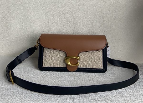 Tabby Canvas Leather Shoulder Bag Brown 89148