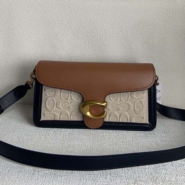 Tabby Canvas Leather Shoulder Bag Brown 89148
