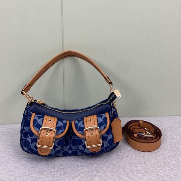 Ashton Baguette In Signature Crossbody Denim Blue CQ184