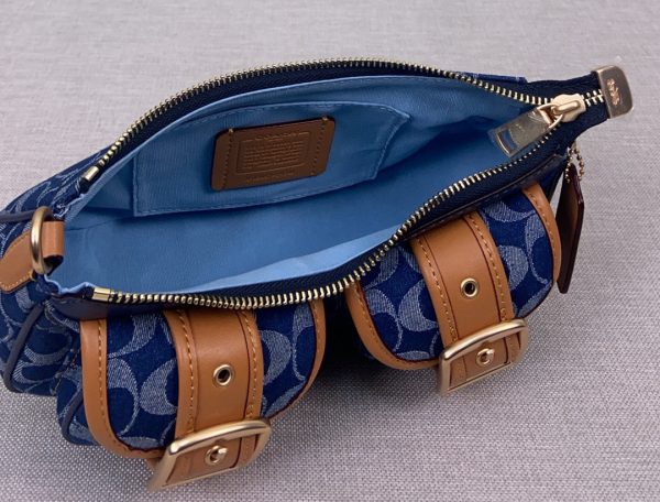 Ashton Baguette In Signature Crossbody Denim Blue CQ184 - Image 2