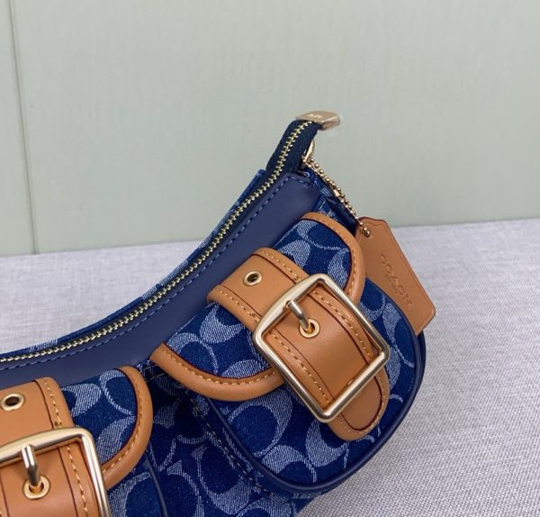 Ashton Baguette In Signature Crossbody Denim Blue CQ184 - Image 6