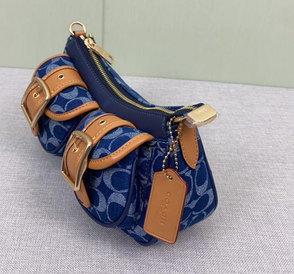 Ashton Baguette In Signature Crossbody Denim Blue CQ184 - Image 7