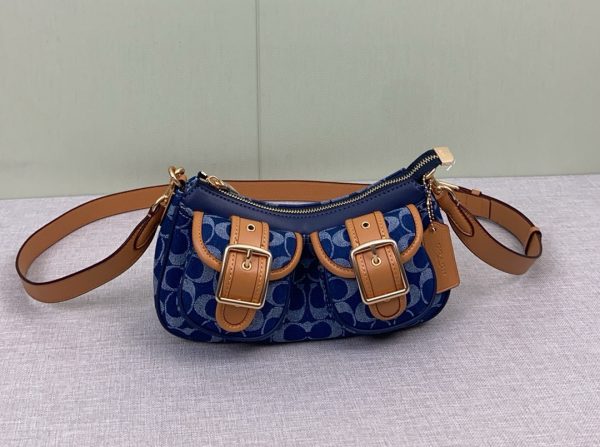 Ashton Baguette In Signature Crossbody Denim Blue CQ184 - Image 10