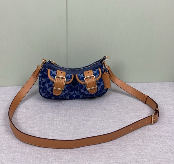 Ashton Baguette In Signature Crossbody Denim Blue CQ184 - Image 8