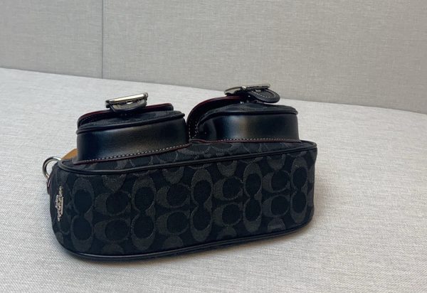 Ashton Baguette Bag Crossbody Signature Black CP114 - Image 2