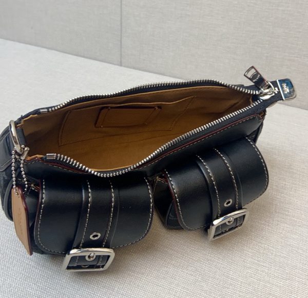 Ashton Baguette Bag Crossbody Signature Black CP114 - Image 4