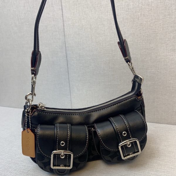 Ashton Baguette Bag Crossbody Signature Black CP114