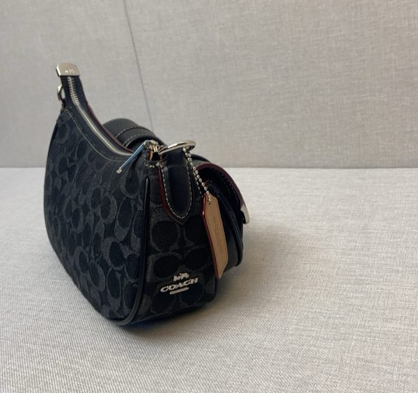 Ashton Baguette Bag Crossbody Signature Black CP114 - Image 7