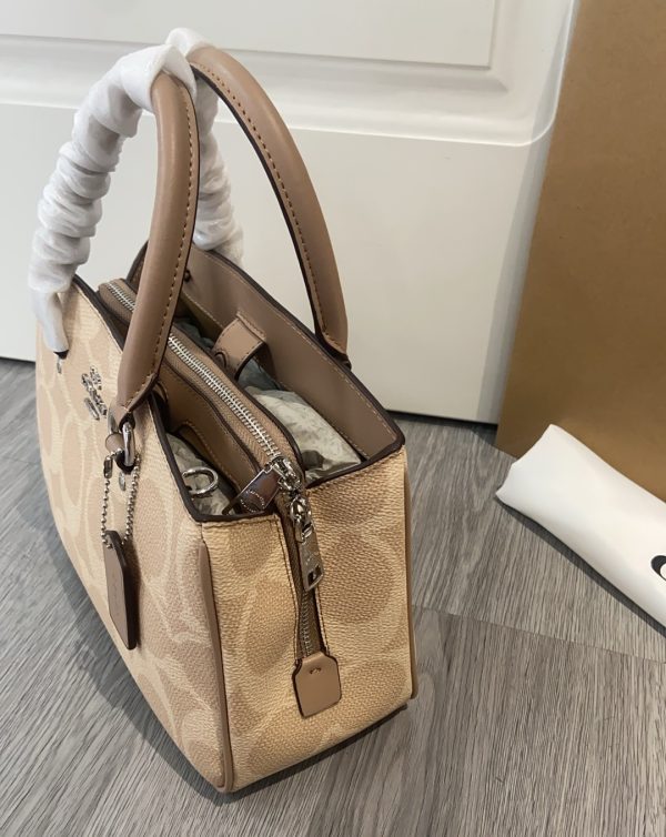 Savannah Small Carryall Bag Signature Canvas Camel CAL53 - Image 7