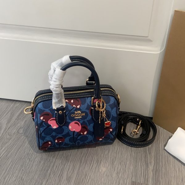Mini Rowan Crossbody Bag In Signature Canvas With Cherry Print CY741