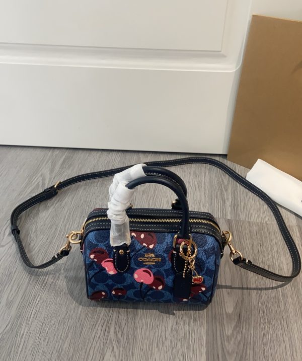 Mini Rowan Crossbody Bag In Signature Canvas With Cherry Print CY741 - Image 7