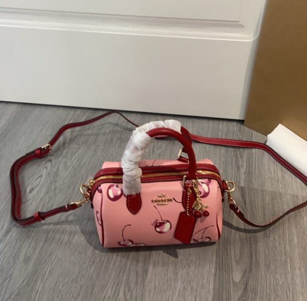Mini Rowan Crossbody in Cherry Print Flower Pink CR245 - Image 8