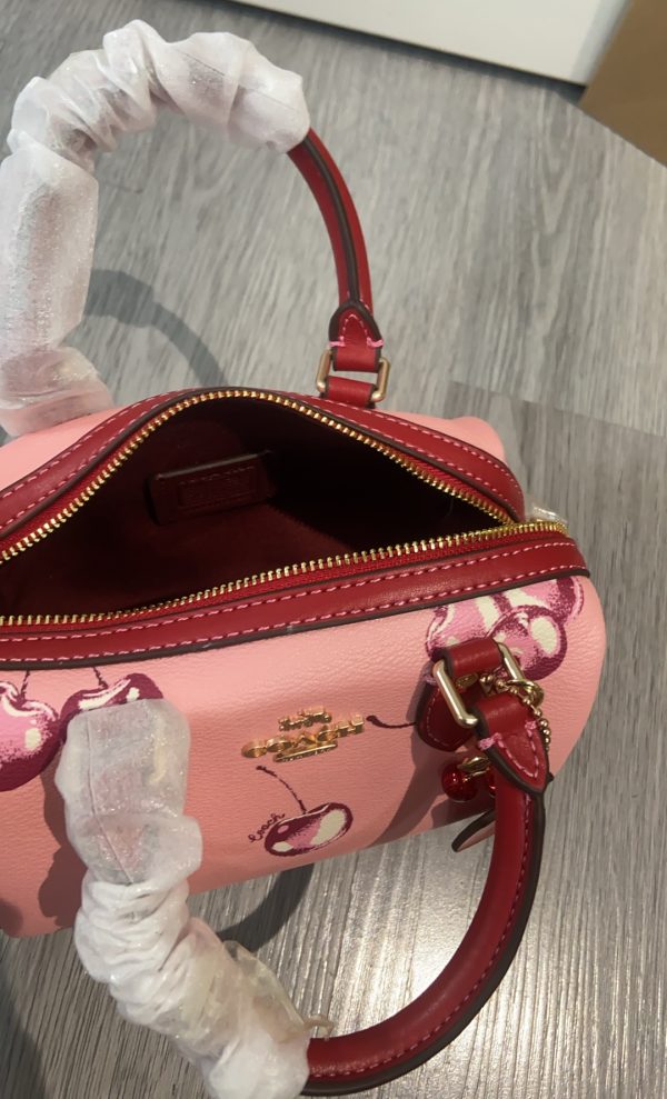 Mini Rowan Crossbody in Cherry Print Flower Pink CR245 - Image 3